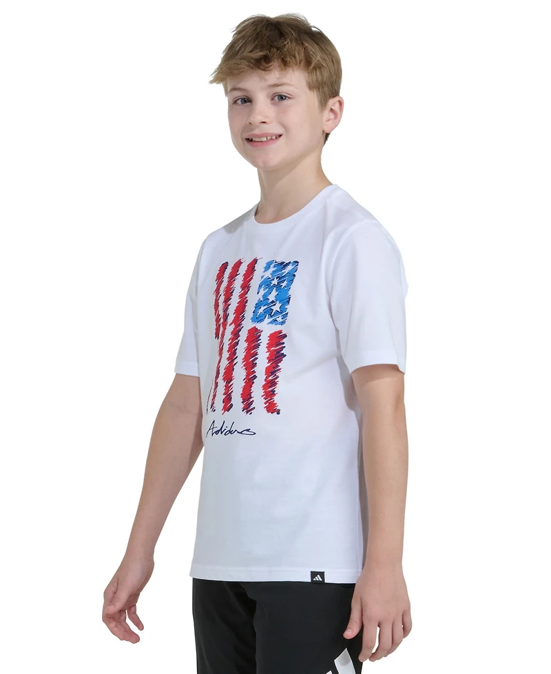 adidas Boys' 8-20 Short-Sleeve Usa Flag T-Shirt