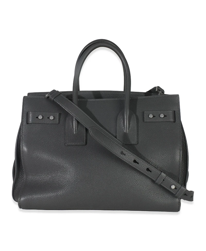 Pre-Owned Saint Laurent Grey Grained Calfskin Small Souple Sac De Jour