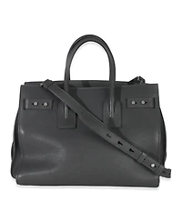 Pre-Owned Saint Laurent Grey Grained Calfskin Small Souple Sac De Jour