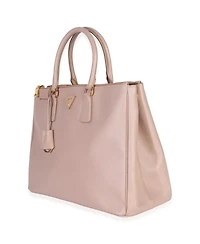 Pre-Owned Prada Pink Saffiano Galleria Lux Medium Double Zip Tote