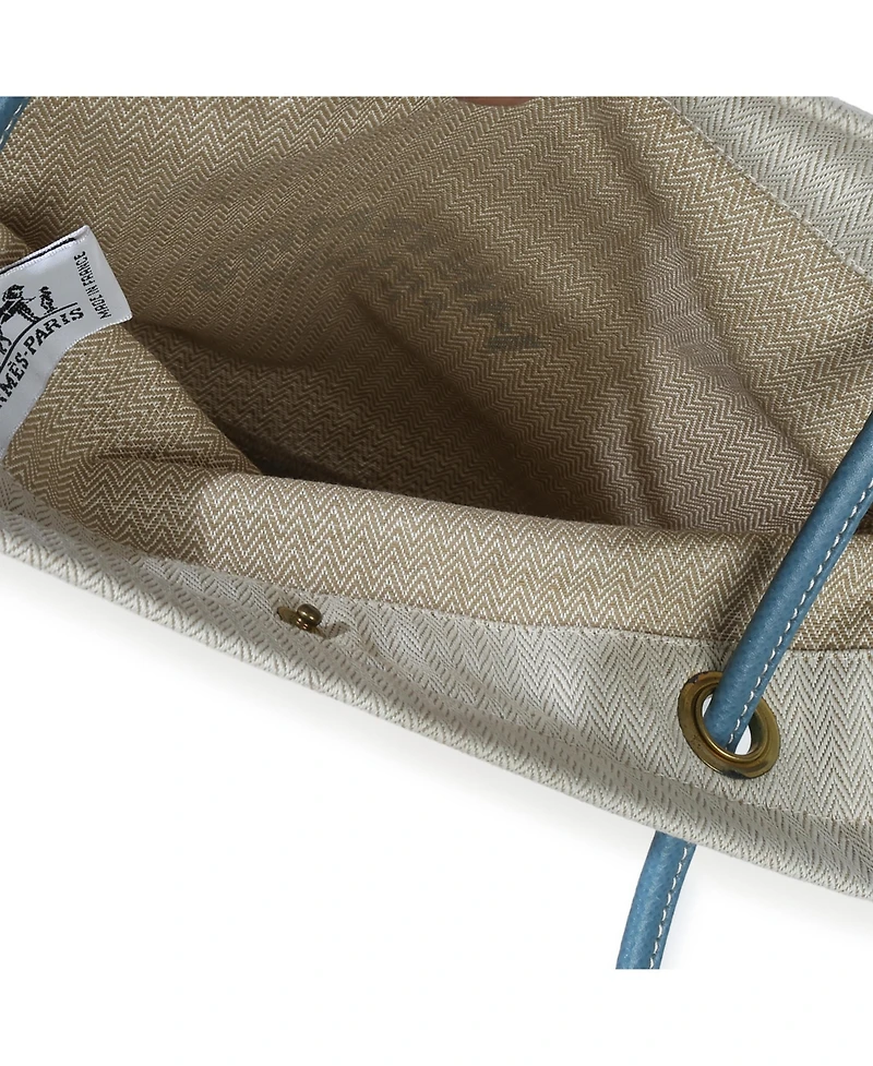 Pre-Owned HERMES Bleu Jean Epsom Ecru Toile Aline Grooming Pm