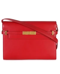 Pre-Owned Saint Laurent Red Calfskin Medium Manhattan Shoulder