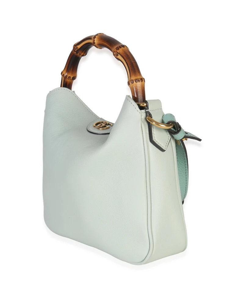 Pre-Owned Gucci Mint Green Calfskin Bamboo Small Diana Shoulder Bag