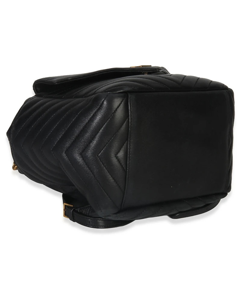 Pre-Owned Saint Laurent Black Matelasse Lambskin Monogram Joe Backpack