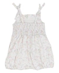 Rare Editions Baby Girls' Square Neck Bubble Romper with Hat
