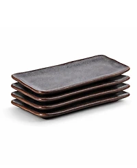 Porto Brasil 8.6" Stoneware Rectangular Platters, Set of 4