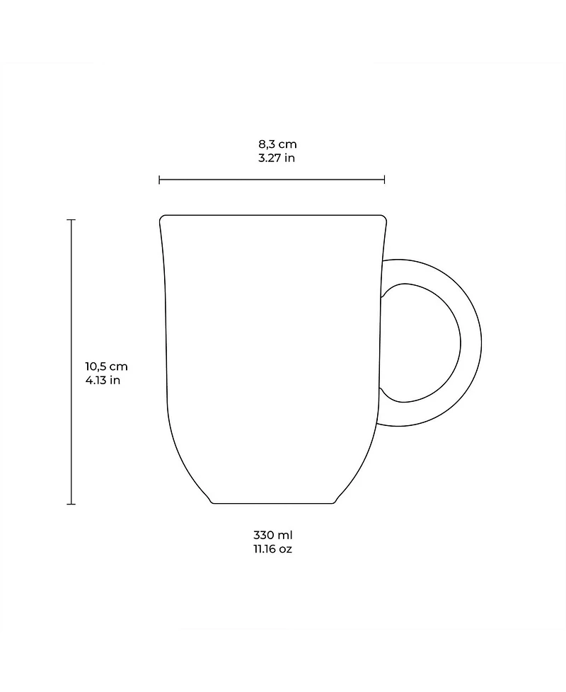 Porto Brasil Stoneware Coup Mugs, Set of 4