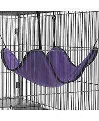 Zeus & Ruta 69 in. 4-Tier Metal Cat Enclosure with Rolling Base, Removable Tray, and 3 Ramps