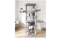 Zeus & Ruta 68 in Cat Tree with Hammock Basket Cave Scratching Post Plush Cushion Tower