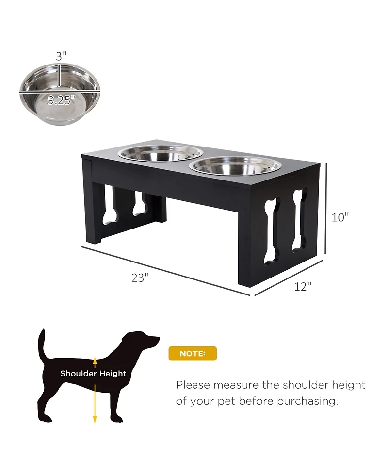 Zeus & Ruta 23" Modern Cat Feeder with Elevated Wooden Stand, Heavy Duty Design, Orthopedic Support