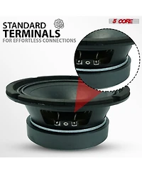 5 Core 6.5" Mid-Range Replacement 2Pc Pro Audio Car Speaker 360W 4 Ohms 60W Aluminum Super Tweeters