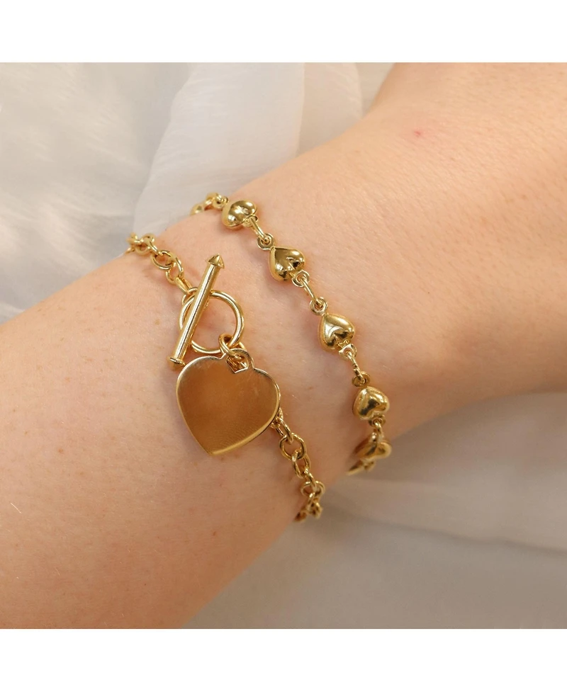 The Lovery 14K Gold-Plated Sterling Silver Heart Toggle Bracelet