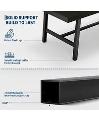 homfan Industrial Dining Table for 6-8, 70.87'' Rectangular Table, Black Metal Frame, Rustic Wood Top, Modern Furniture Home, Living Room, Patio