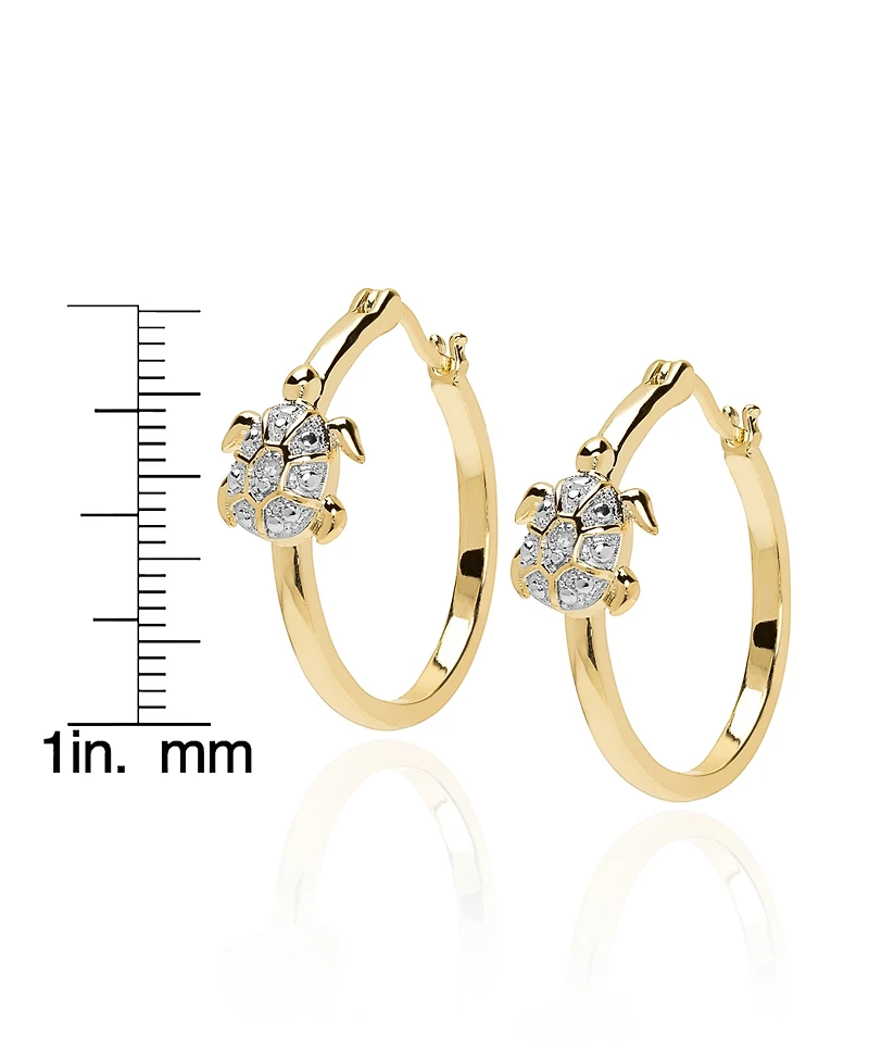 Macy's Diamond Accent 0.01 ct. t. w. Turtle Hoop Earrings