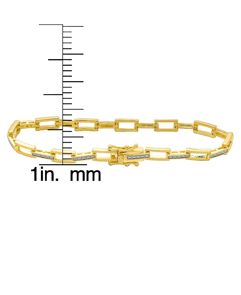 Macy's Diamond Accent 0.005 ct. t. w. Rectangular Link Bracelet
