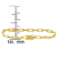 Macy's Diamond Accent 0.005 ct. t. w. Rectangular Link Bracelet