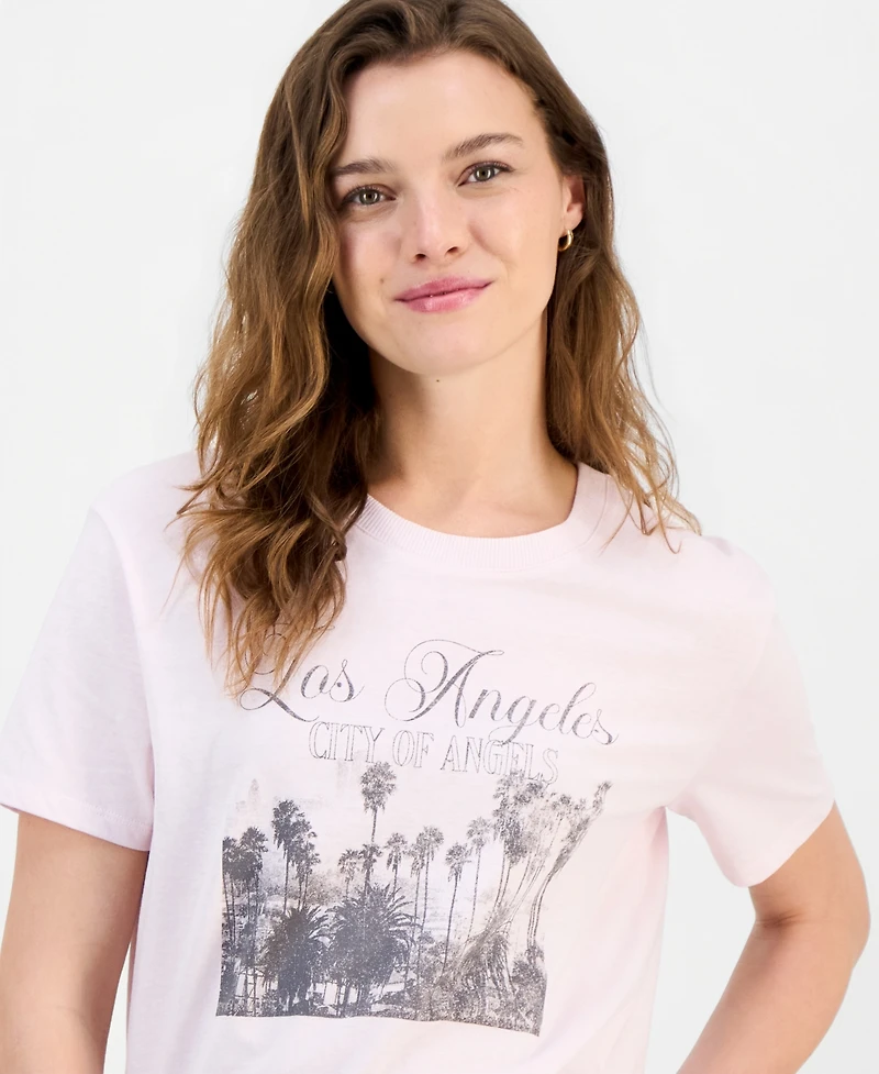 Self Esteem Juniors' La Palm Trees Graphic-Print Tee