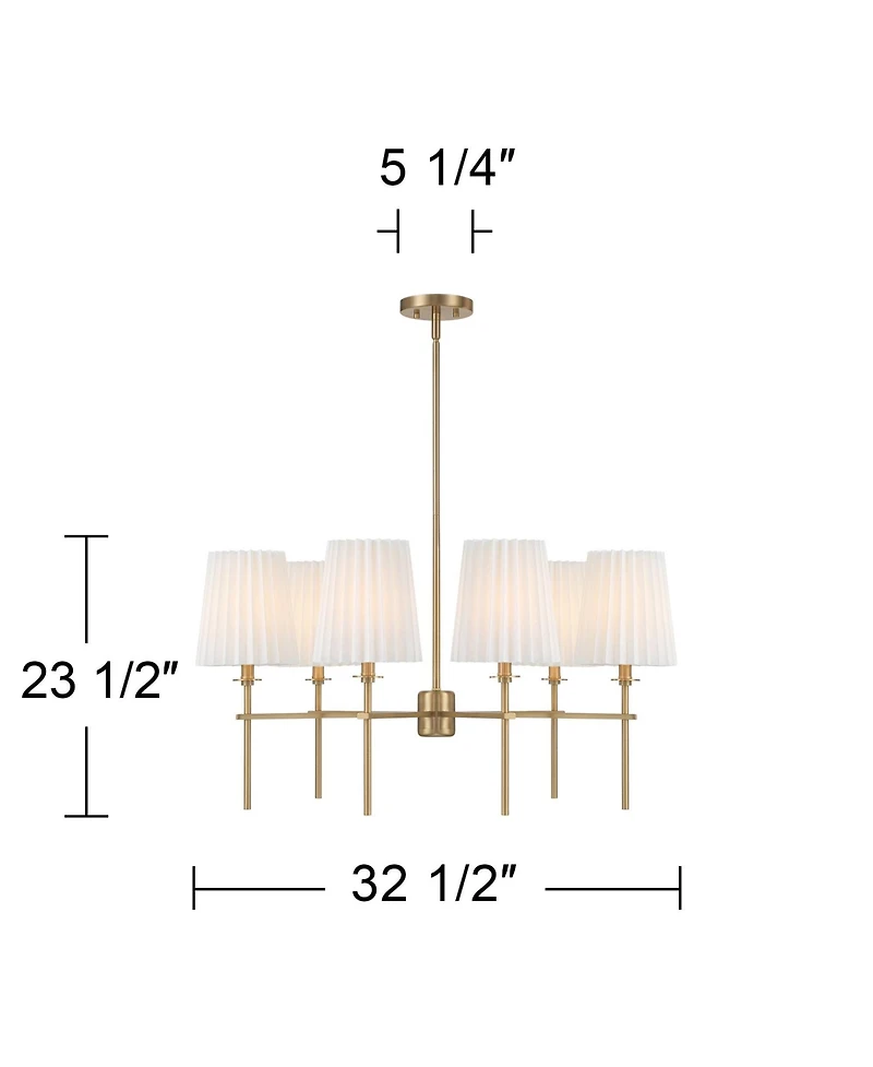 Possini Euro Design Possini Euro Frazer 32 1/2" Wide Warm Brass 6-Light Chandelier