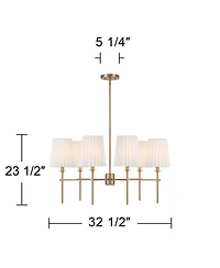 Possini Euro Design Possini Euro Frazer 32 1/2" Wide Warm Brass 6-Light Chandelier
