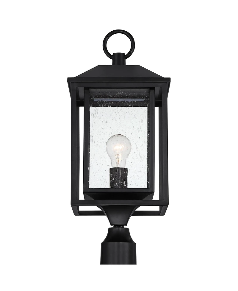 John Timberland Califa 21 3/4" Black and Seeded Glass Pier Mount Light