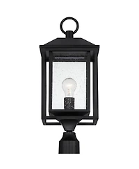 John Timberland Califa 21 3/4" Black and Seeded Glass Pier Mount Light