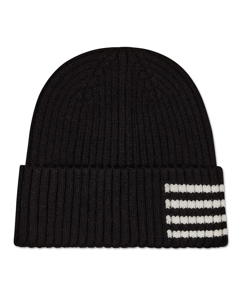 MeMoi Kids Cozy Side-Stripe Ribbed Rayon-Blend Knit Beanie