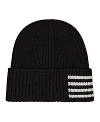 MeMoi Kids Cozy Side-Stripe Ribbed Rayon-Blend Knit Beanie