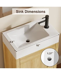 homfan 30" Bathroom Vanity with Sink, Freestanding Bathroom Sink Cabinet with 2 Soft-Closing Doors and Large Storage Drawer, Wood Vanity Cabinet