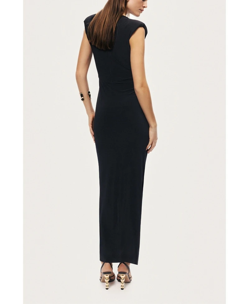 Nocturne Women's Ruched Side-Slit Maxi Dress