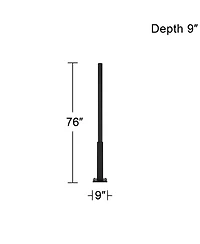 John Timberland Titan 76" High Black Outdoor Light Post