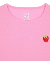 Max & Olivia Girls' 6-16 Sweet Dreams Strawberry Print Top and Shorts, 2-Piece Set