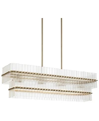 Possini Euro Design Possini Euro Emerson 36"W Matte Brass 4-Light Linear Island Pendant