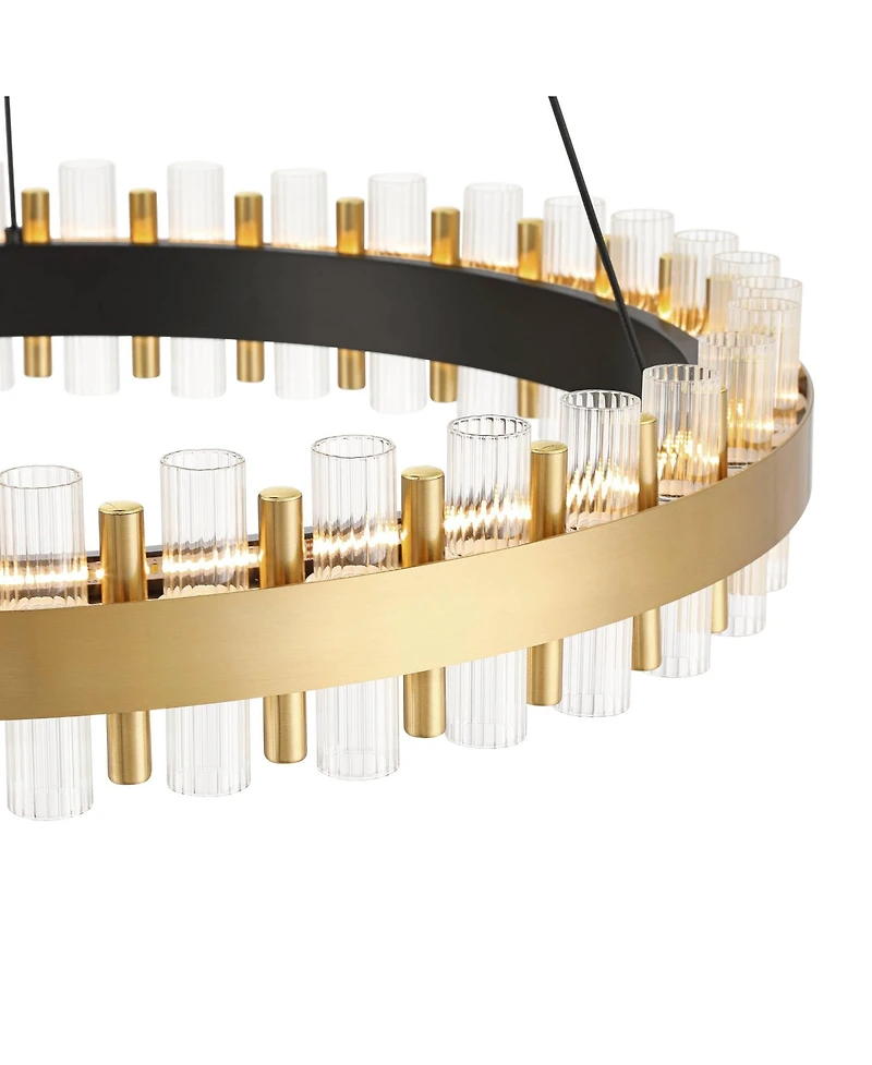 Possini Euro Design Possini Euro Messina 28" Wide Gold and Matte Black Led Ring Chandelier
