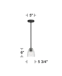 Possini Euro Design Possini Euro Sabrina 5 3/4"W Black Vintage Glass Mini Pendant Light
