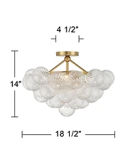 Possini Euro Design Possini Euro Albaro 18 1/2"W Soft Gold and Glass 2-Light Ceiling Light