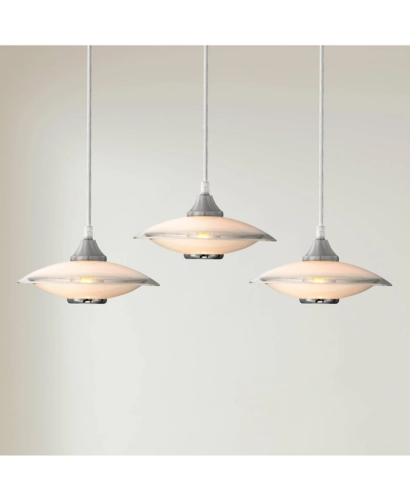 Possini Euro Design Possini Euro Saucer 8"W Nickel and Glass Led Mini Pendant Set of 3