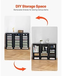 Gouun Literature Organizer, 27 Compartments Office Mailbox with Removable Shelves, Wooden Mailbox Sorter Particle Board Office Home Classroom Storage