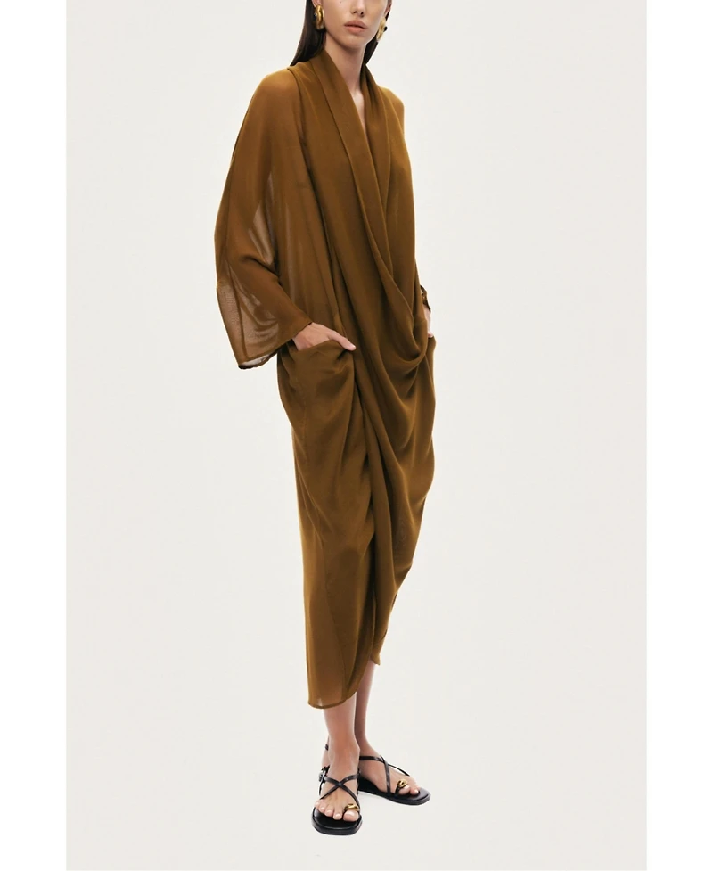 Nocturne Women's Draped V-Neck Midi Dress