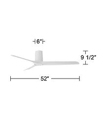 Casa Vieja 52" Zebec Hugger Ceiling Fan with Remote Control