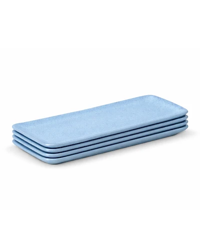 Porto Brasil 8.6" Stoneware Rectangular Platters, Set of 4
