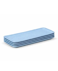 Porto Brasil 8.6" Stoneware Rectangular Platters, Set of 4