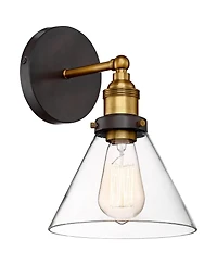 360 Lighting Burke Industrial Modern Wall Light Sconces Set of 2 Hardwire Led Clear Glass for Bedroom Bathroom Home