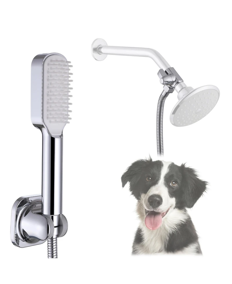 Aronkl Dog Shower Attachment Handheld Sprayer Diverter Wall Mount Universal Pet Bath Tool