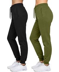 Blue Ice Women's Loose Fit Fleece-Lined Jogger Sweatpants-2 Pack