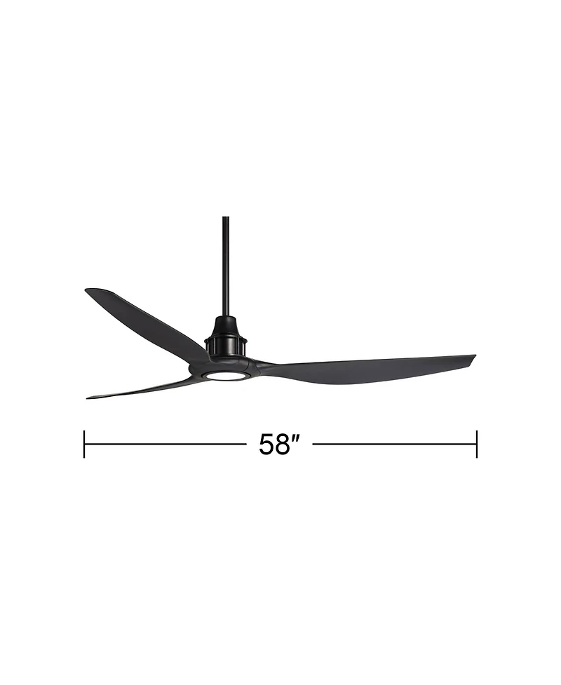 Casa Vieja 58" Modern Contemporary 3 Blade Indoor Outdoor Ceiling Fan with Light Led Remote Damp Patio Exterior House Porch