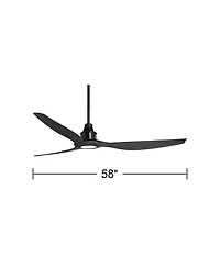 Casa Vieja 58" Modern Contemporary 3 Blade Indoor Outdoor Ceiling Fan with Light Led Remote Damp Patio Exterior House Porch