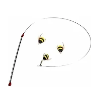 Aronkl Da Bee Teaser Wand Two Extra Attachments Flexible Wire Interactive Cat Toy Value Pack