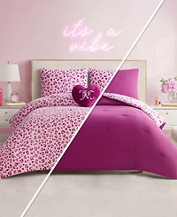 Juicy Couture Plush Reversible Leopard Hearts 4-Pc. Comforter Set