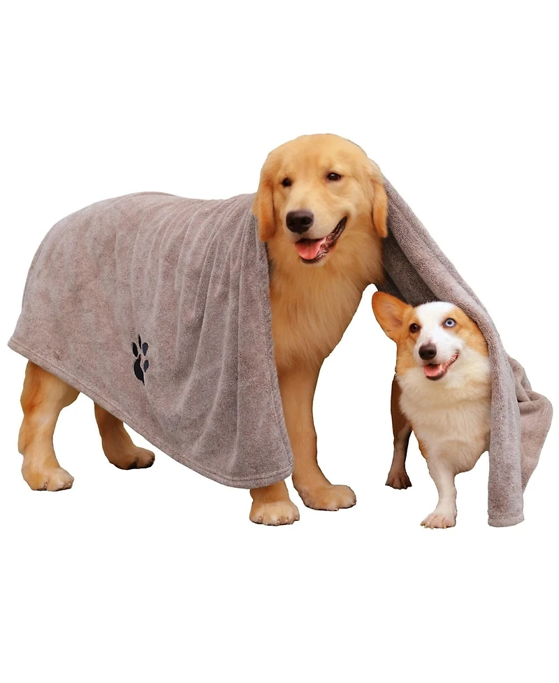 Aronkl 4 Pack Super Absorbent Microfiber Pet Towels for Dogs Cats Bath Drying