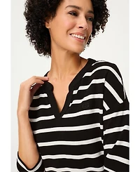 Olsen Women's Striped Rib Knit Jersey Top